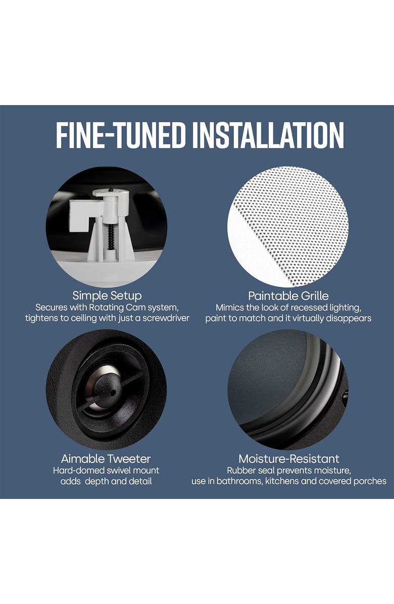 Polk Audio RC65i 6.5" In-Wall 2-Way Speakers - Pair, Alternate, color, White