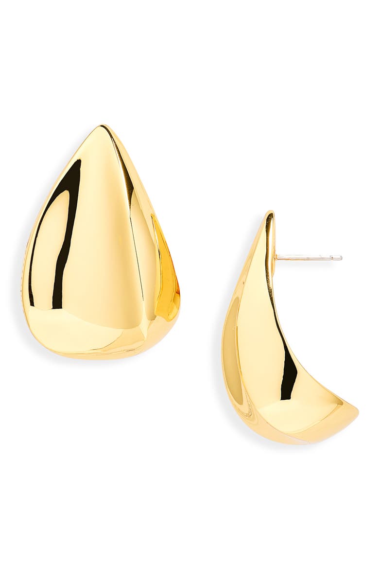 Margaux Small Puff Drop Earrings, Main, color, HIGH POLISH GOLD