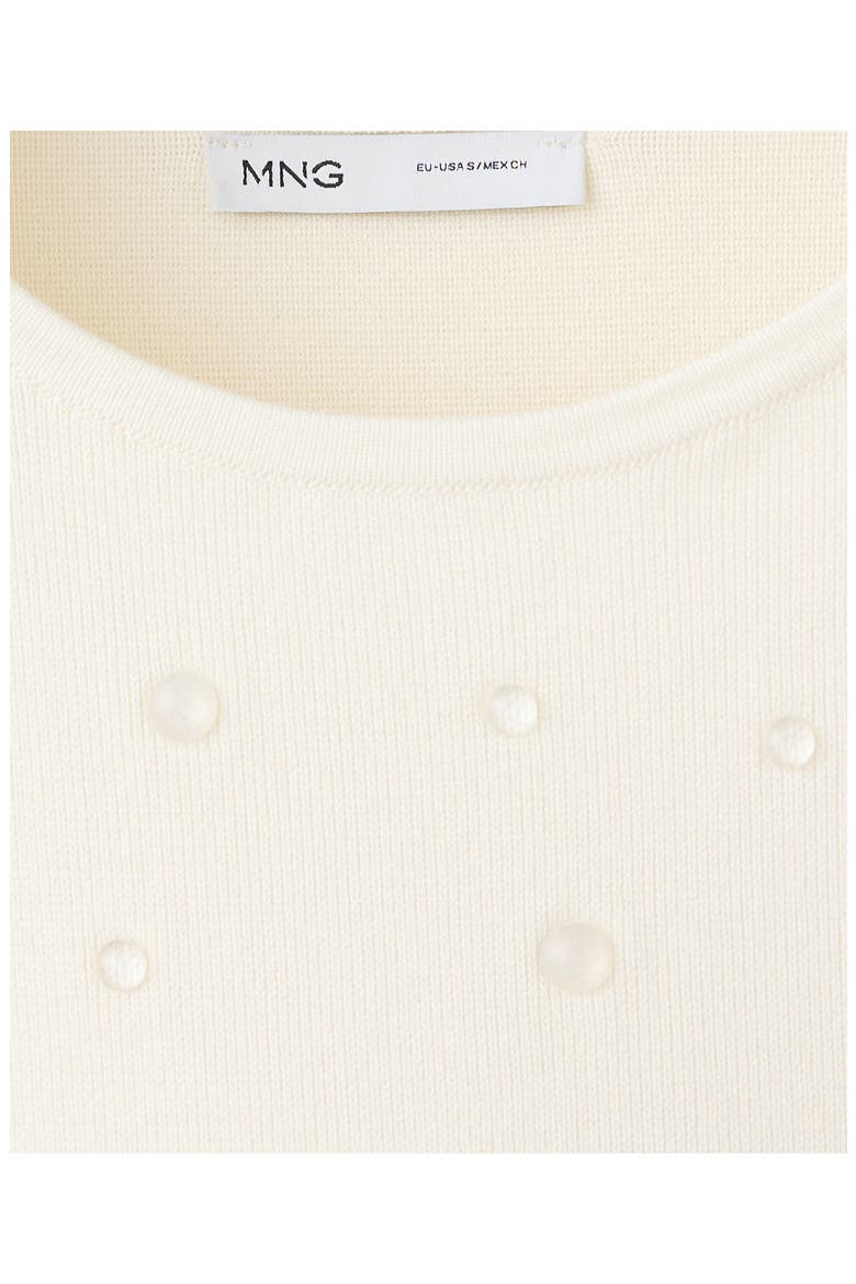 Beaded Short Sleeve Sweater, Alternate, color, ECRU