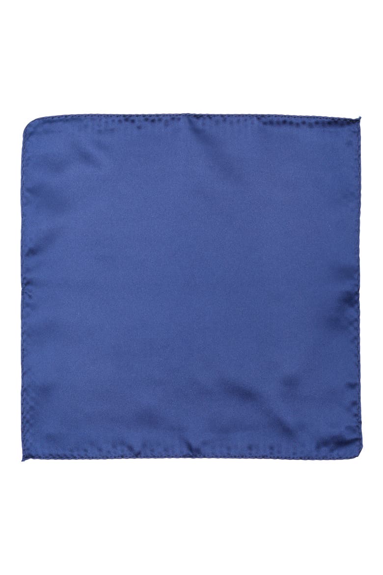 Solid Satin Pocket Square, Alternate, color, BLUEBERRY