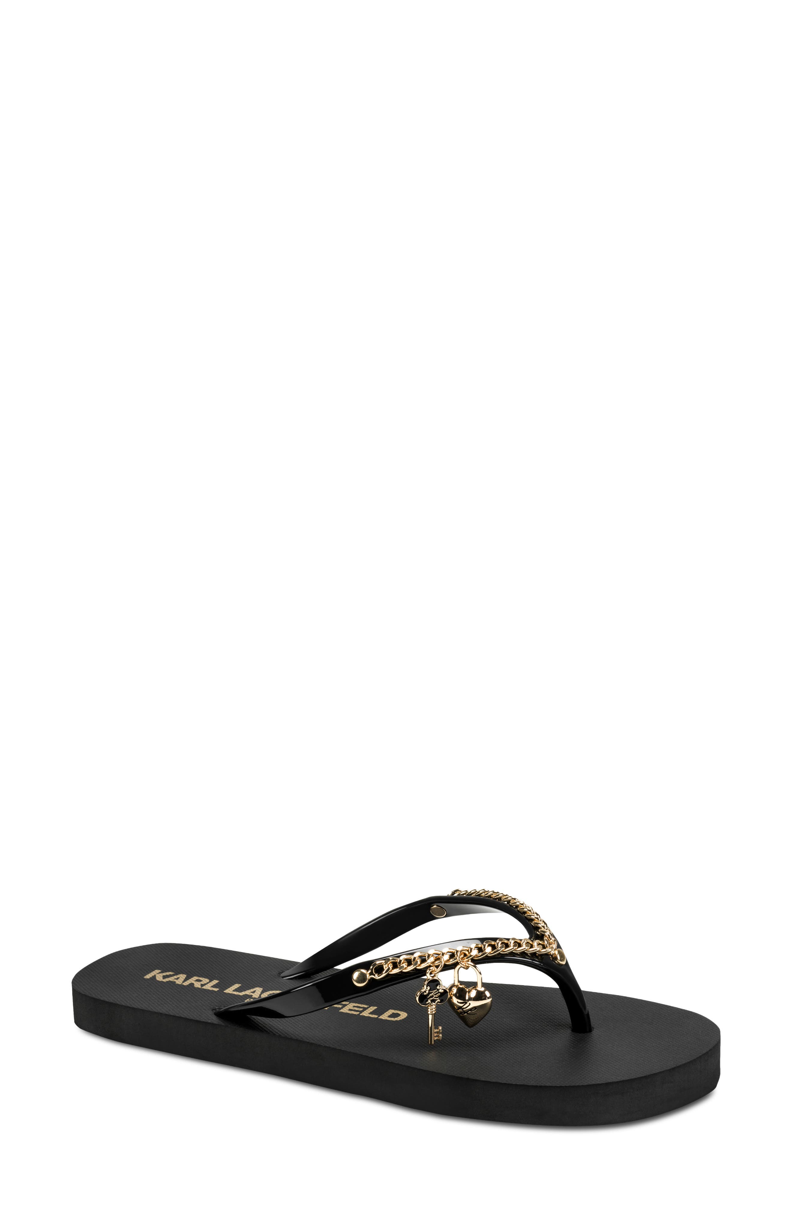 Zemira Chain Flip Flop, Main, color, BLACK