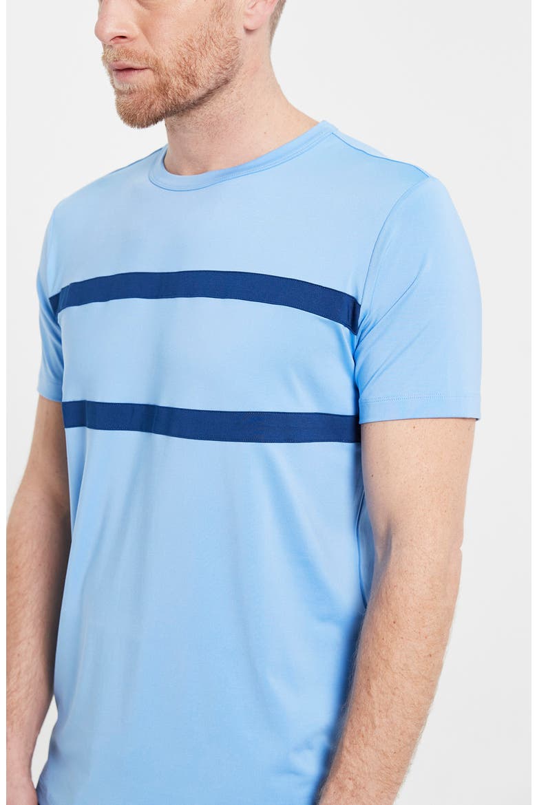 Clark Stripe Crewneck Shirt, Alternate, color, SKY BLUE