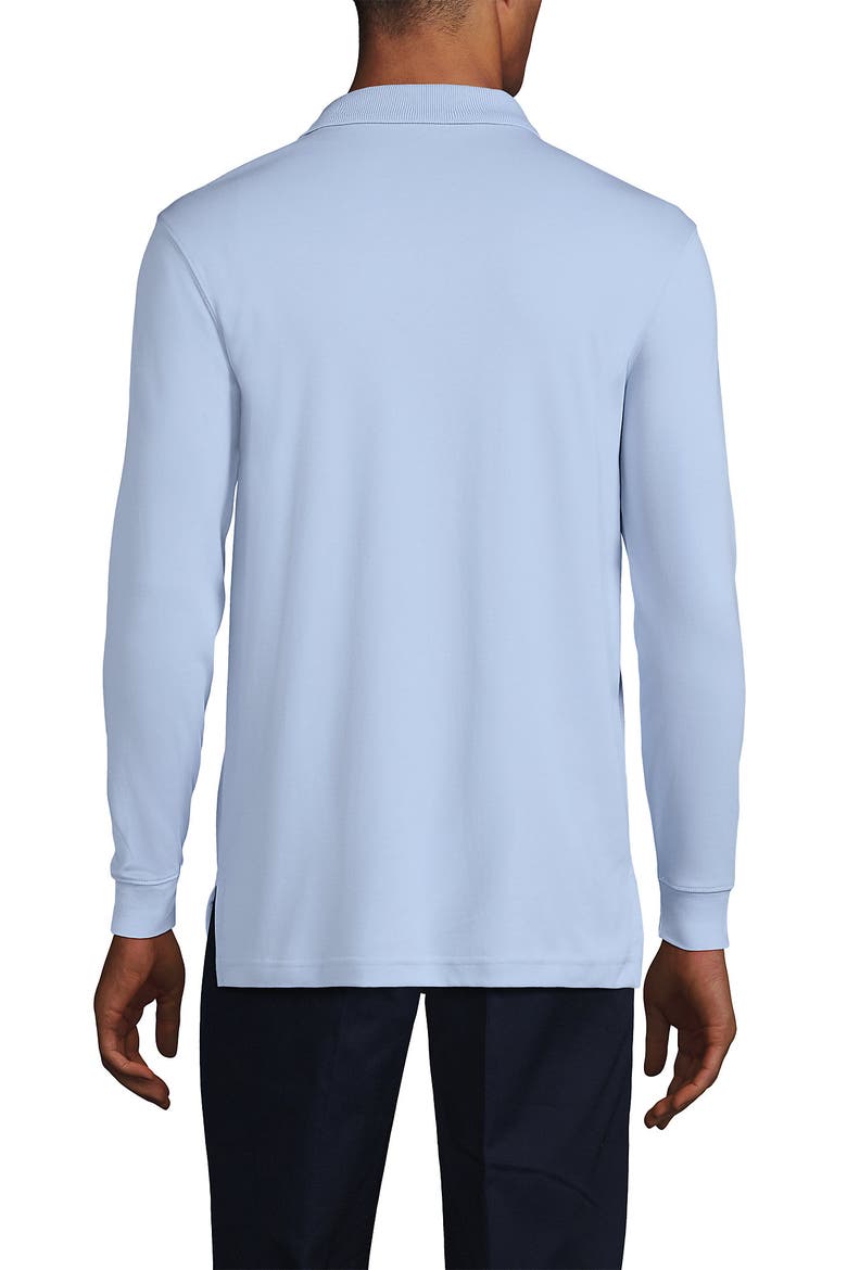 School Uniform  Long Sleeve Interlock Polo Shirt, Alternate, color, Blue