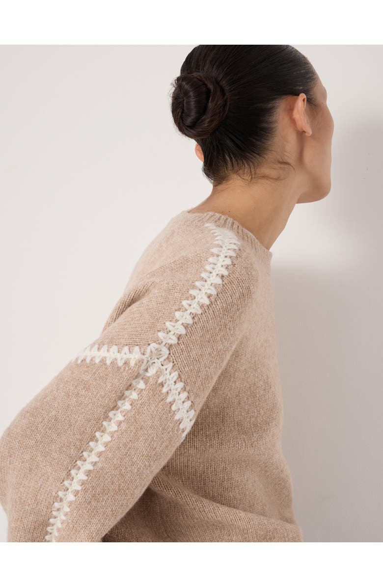 Hush Whitney Whipstitch Knitted Sweater, Alternate, color, Stone White