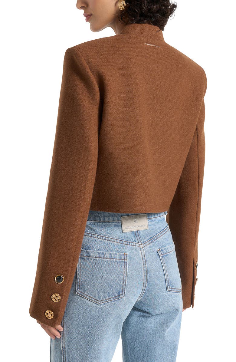Manière De Voir Evana Structured Wool Jacket With Mixed Buttons, Alternate, color, Rust
