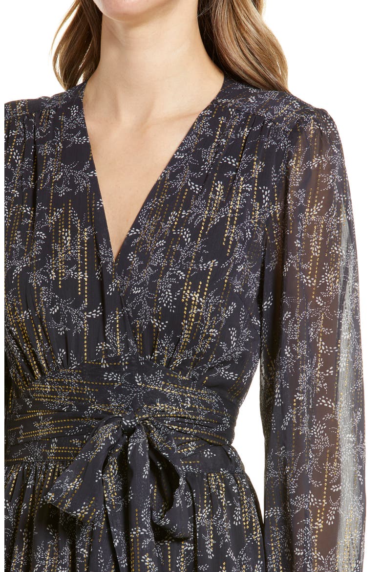 Long Sleeve Maxi Dress, Alternate, color, BLACK GOLD