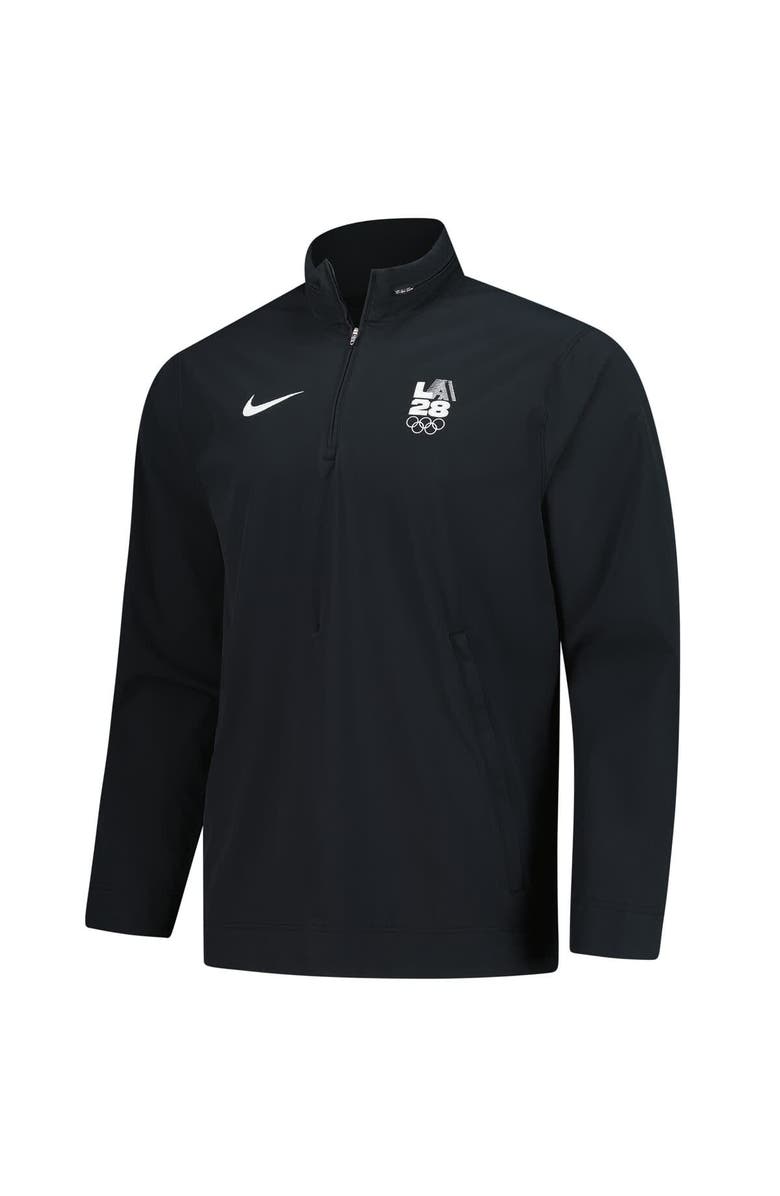 Nike Men's Nike  Black LA28 Summer Olympics Lightweight Quarter-Zip Coaches Jacket, Alternate, color, 