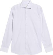 Jack Victor Diamond Print Stretch Cotton Button-Up Shirt