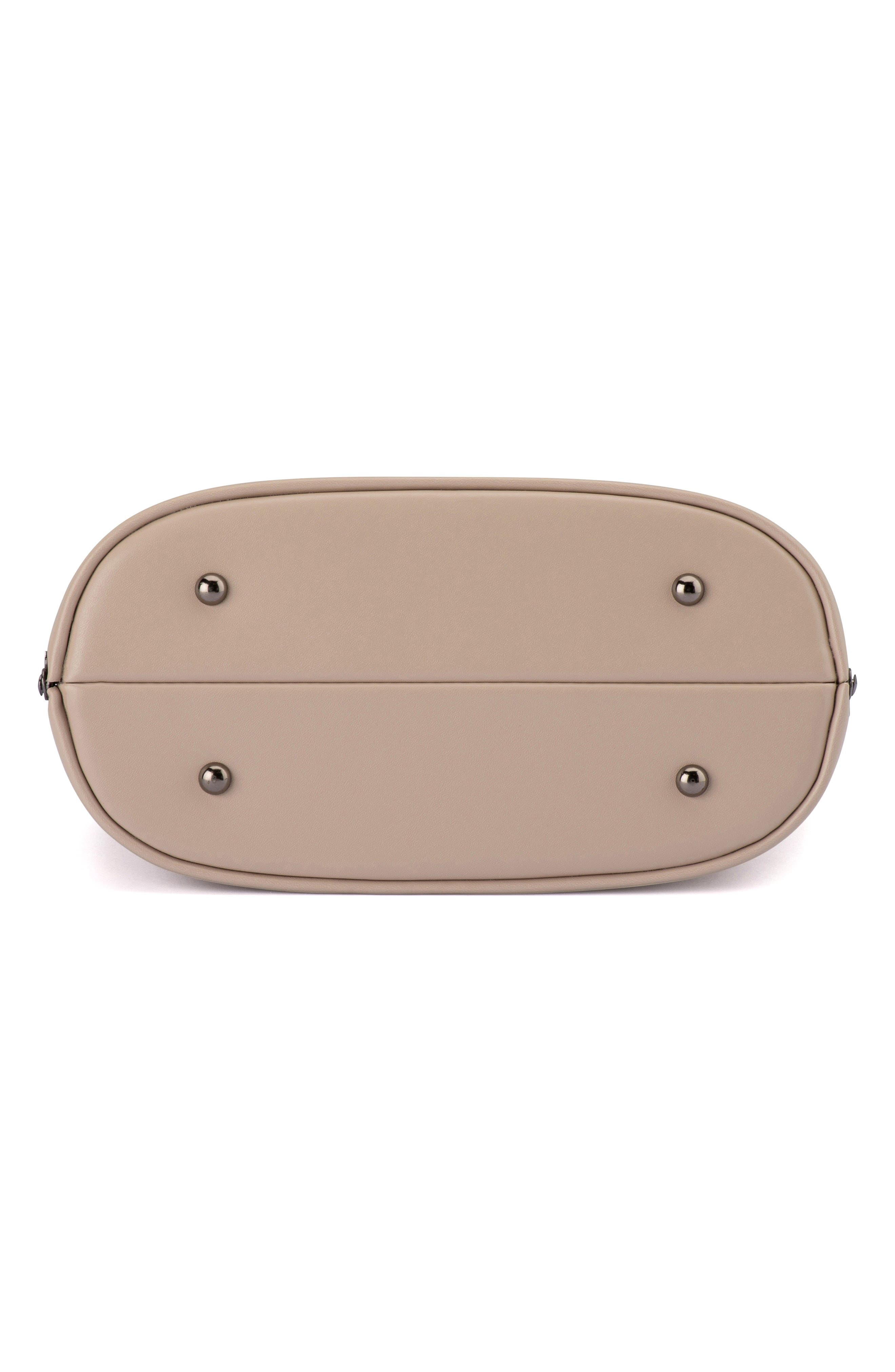 Olga Berg Grace Embellished Frame Top Handle Bag, Alternate, color, Natural