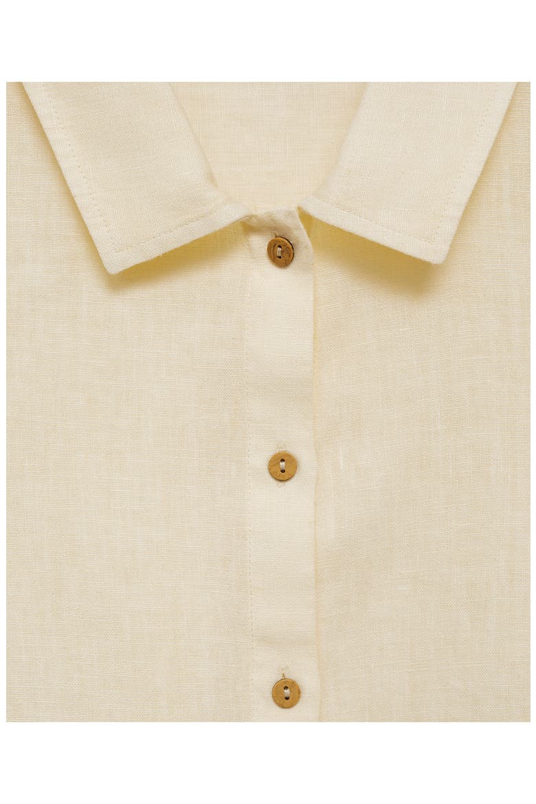Short Sleeve Linen Button-Up Shirt, Alternate, color, PASTEL YELLOW