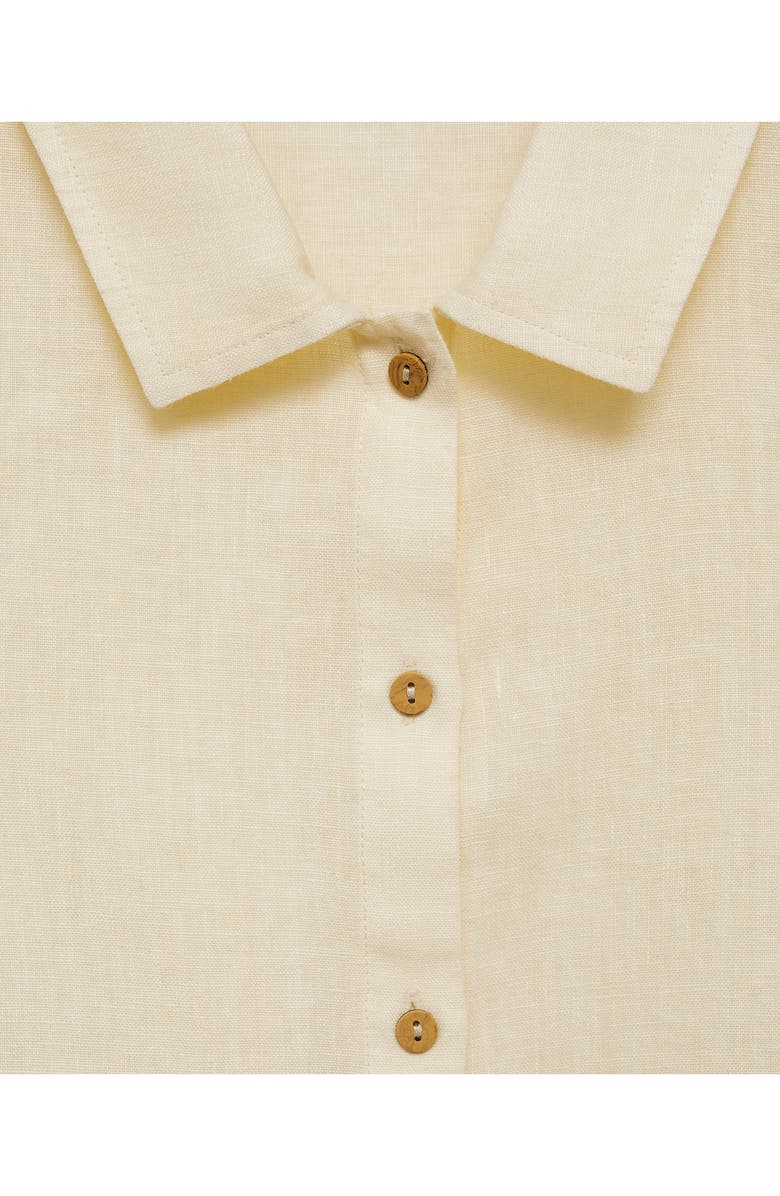 MANGO Short Sleeve Linen Button-Up Shirt, Alternate, color, 