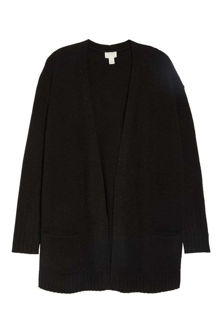 Open Front Cardigan, Alternate, color, BLACK