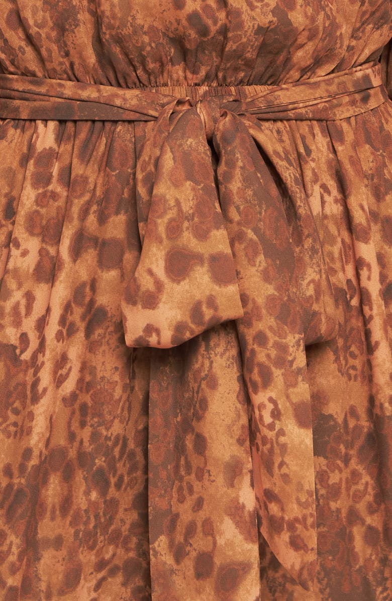 FLYING TOMATO Print Long Sleeve Maxi Dress, Alternate, color, Sienna