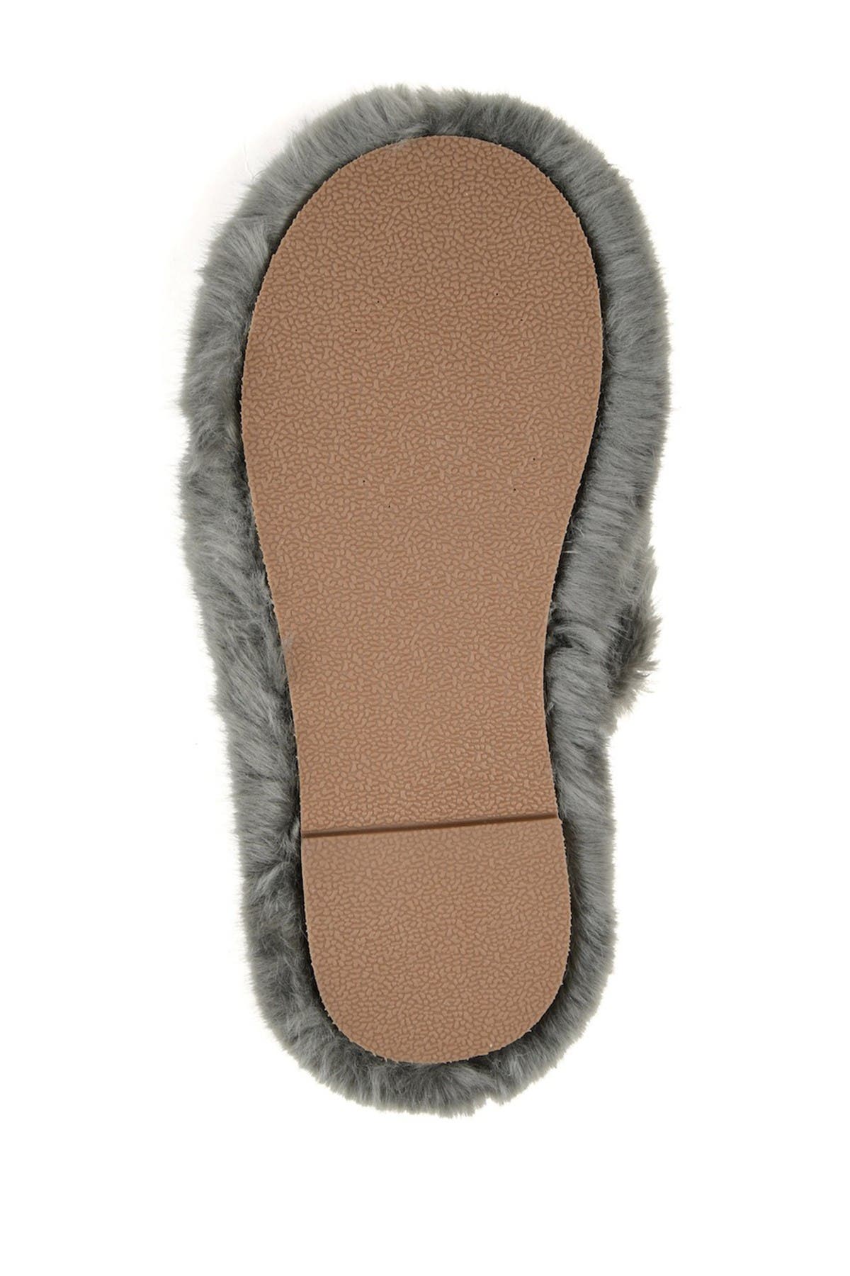 Journee Collection Cozy Faux Fur Slipper, Alternate, color, Grey