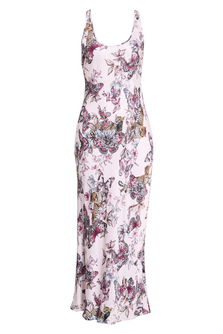 Akiya Butterfly Jungle Print Satin Slipdress, Alternate, color, NECTAR PINK MULTI BUTTERFLY