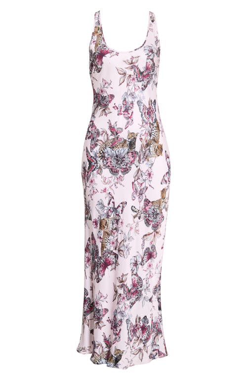 L'agence Akiya Butterfly Jungle Print Satin Slipdress