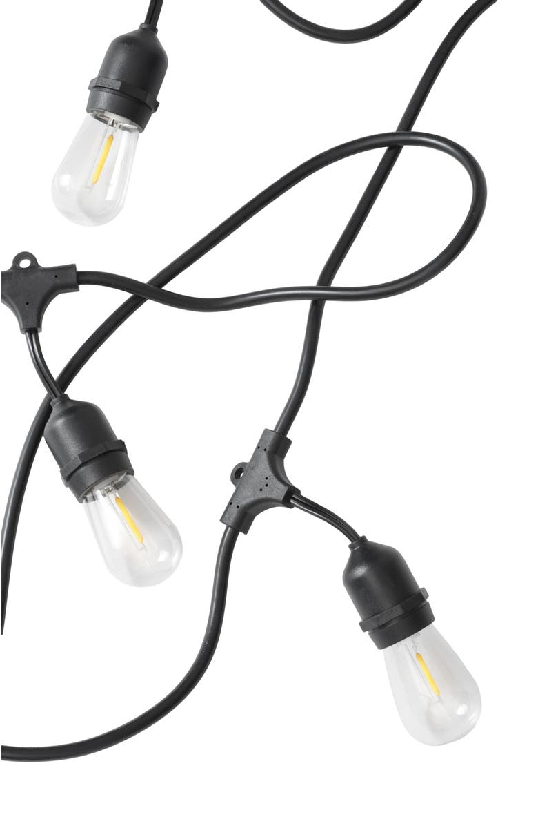 Brightech 24 ft or 48 ft, Plug‑In Heavy Duty LED Outdoor String Lights, Weatherproof Edison Bulbs, Main, color, 48 Ft 15 Bulbs | Warm White