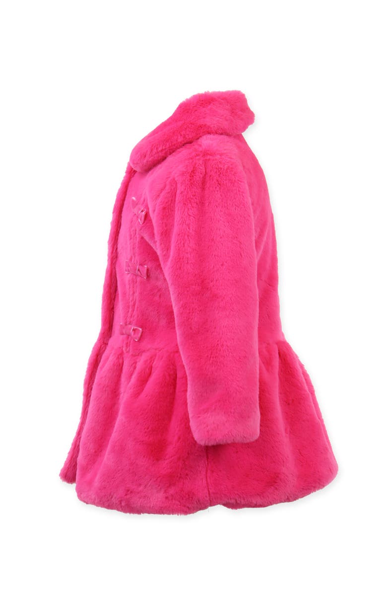 Widgeon Faux Fur Bow Princess Coat, Alternate, color, Hot Pink Puff