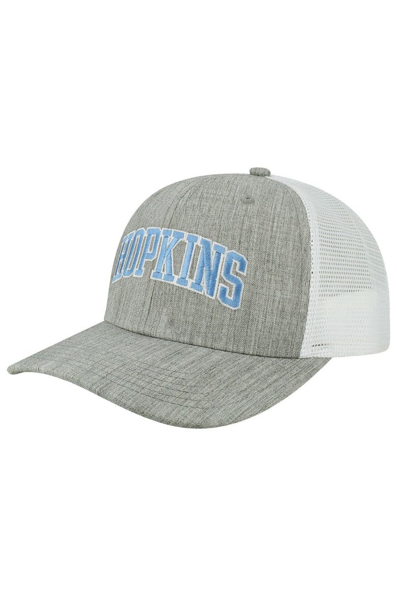 Men's Heather Gray/White Johns Hopkins Blue Jays Arch Trucker Snapback Hat, Main, color, Heather Gray
