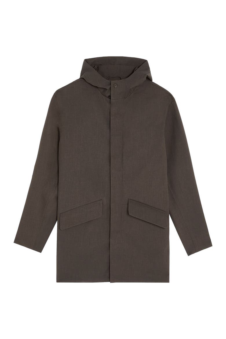 Long Sleeve Hooded Military Parka Jacket, Alternate, color, Charcoal Marl