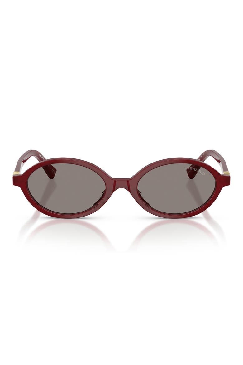 50mm Oval Sunglasses, Main, color, OPAL BURGUNDY / DARK GREY