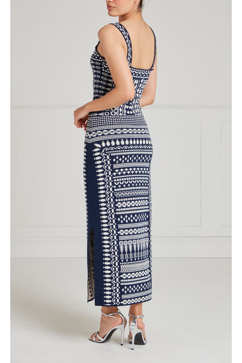 Tlalli Knit Strappy Dress, Alternate, color, Navy Silver