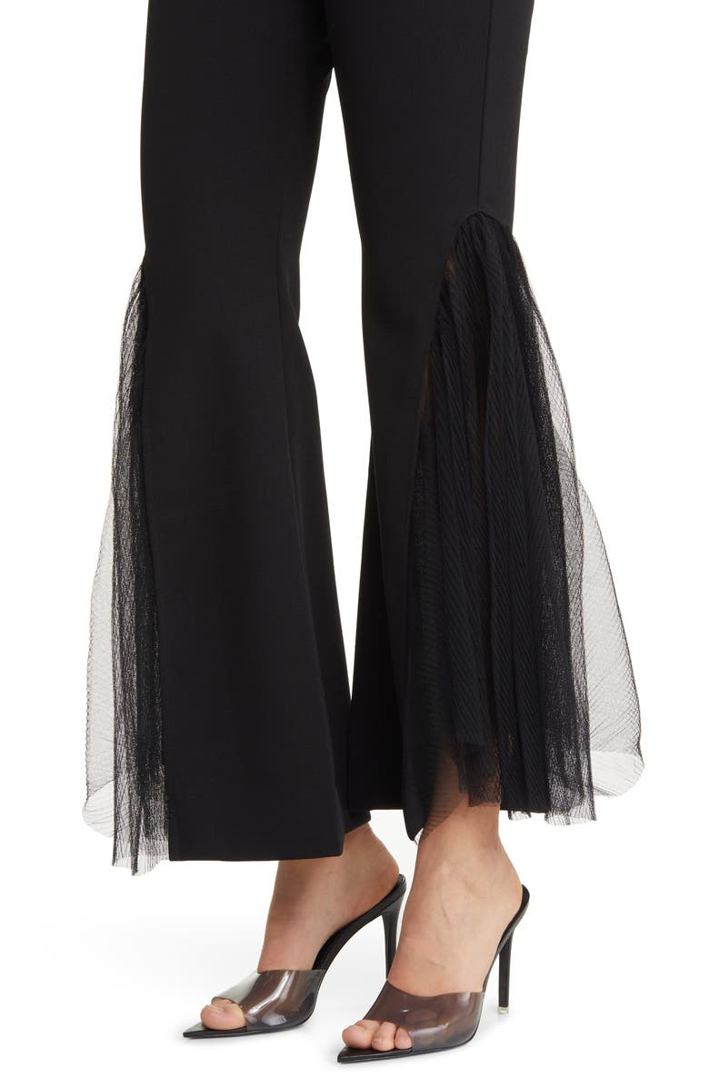 NIKKI LUND Molly Mesh Flare Pants, Alternate, color, Black