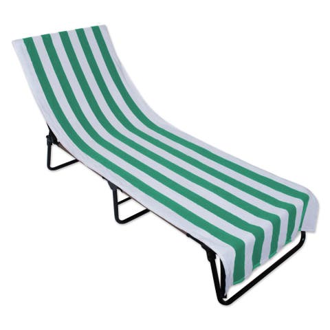 Stripe Lounge Chair Beach Towel - Top Fitted Pocket 26x82"