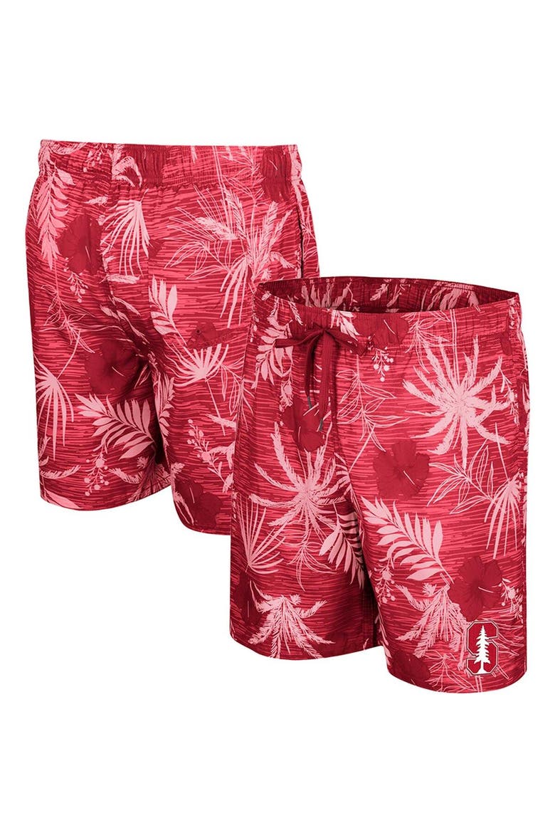 Men's Colosseum Cardinal Stanford Cardinal What Else is New Swim Shorts, Main, color, Cardinal