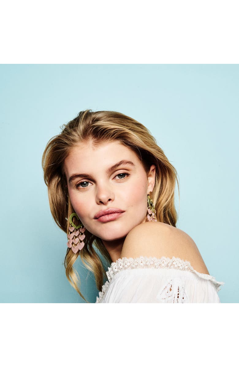 Toolally Heart Chandeliers - Jade & Pink, Alternate, color, Jade & Pink