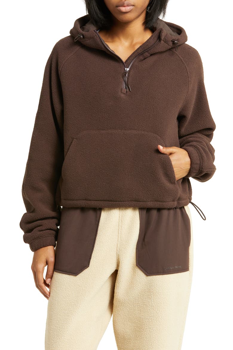 Fleece Half Zip Hoodie, Main, color, SOIL/ MOJAVE/ NEBULA