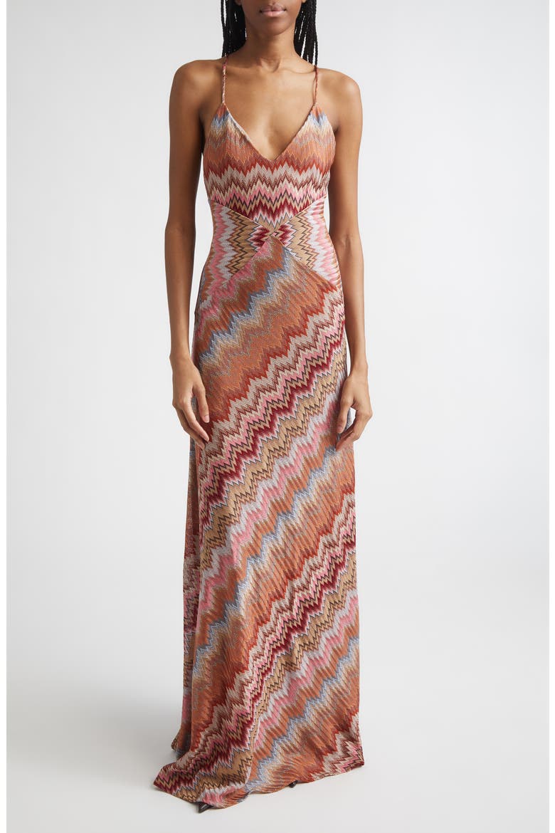 Snakeskin Zigzag Raschel Knit Dress, Main, color, MULTI GRN CML WHT PNK