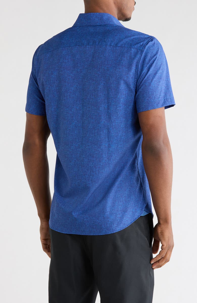 CONSTRUCT Short Sleeve Woven Shirt, Alternate, color, Navy