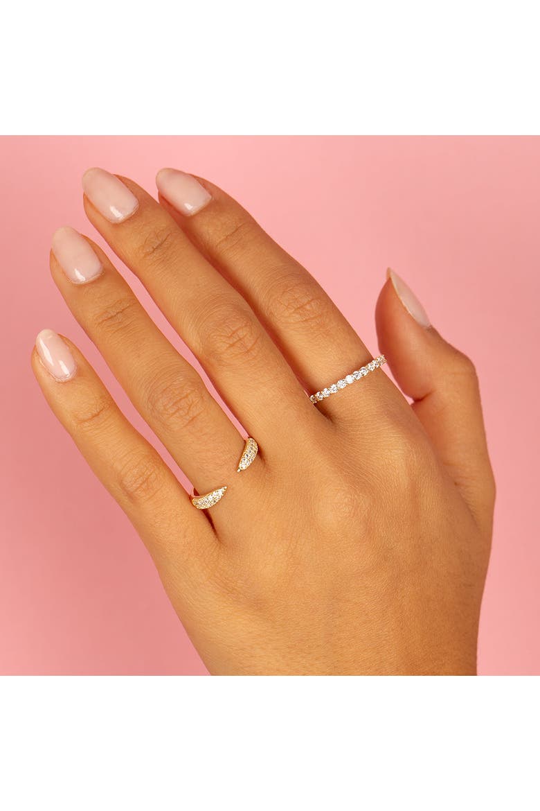 CZ Thin Eternity Band, Alternate, color, Gold