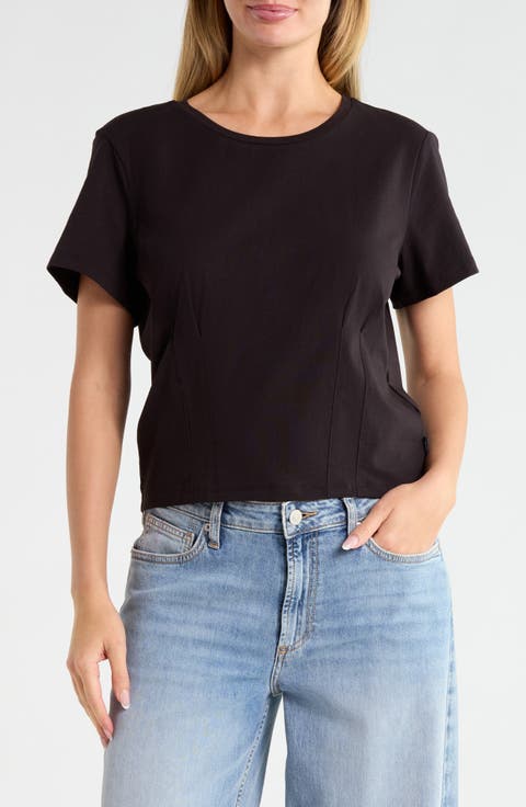 Double Pleated Corset T-Shirt