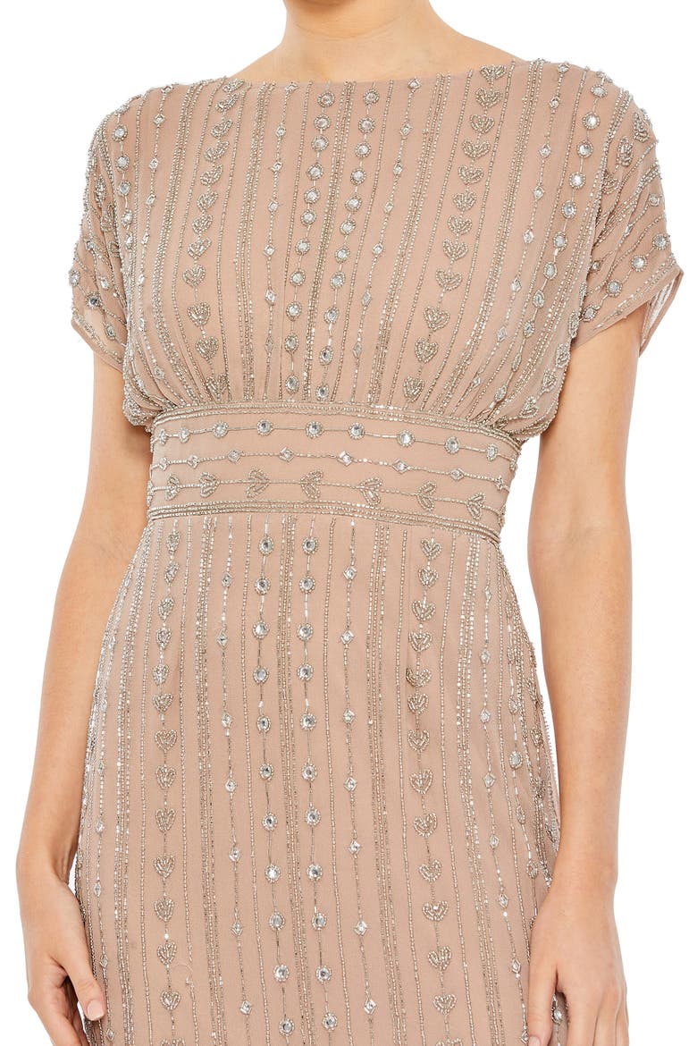 mac duggal beaded cap sleeve column midi dress Mac Duggal Beaded Cap Sleeve Column Midi Dress