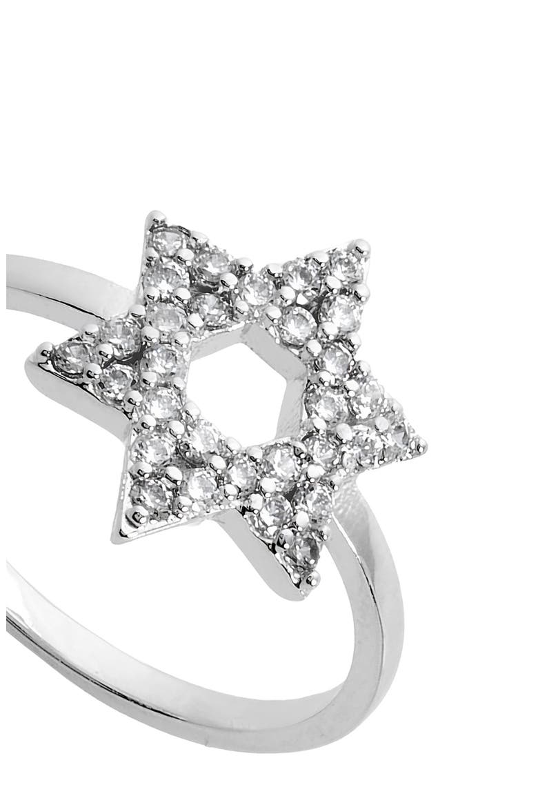 Cubic Zirconia Star of David Ring, Alternate, color, SILVER