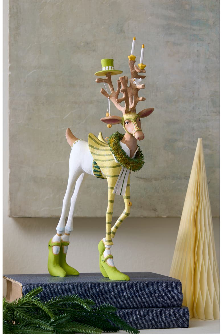 Patience Brewster Dash Away Prancer Reindeer Ornament, Alternate, color, GREEN