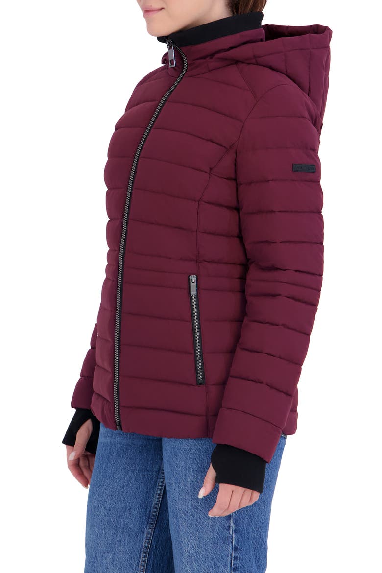 Hooded Puffer Jacket, Alternate, color, BURGUNDY