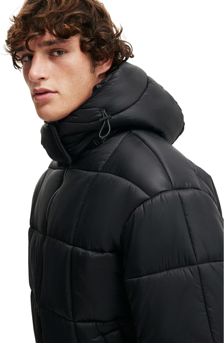 Cotton On Men's Puffer Jacket, Alternate, color, Black