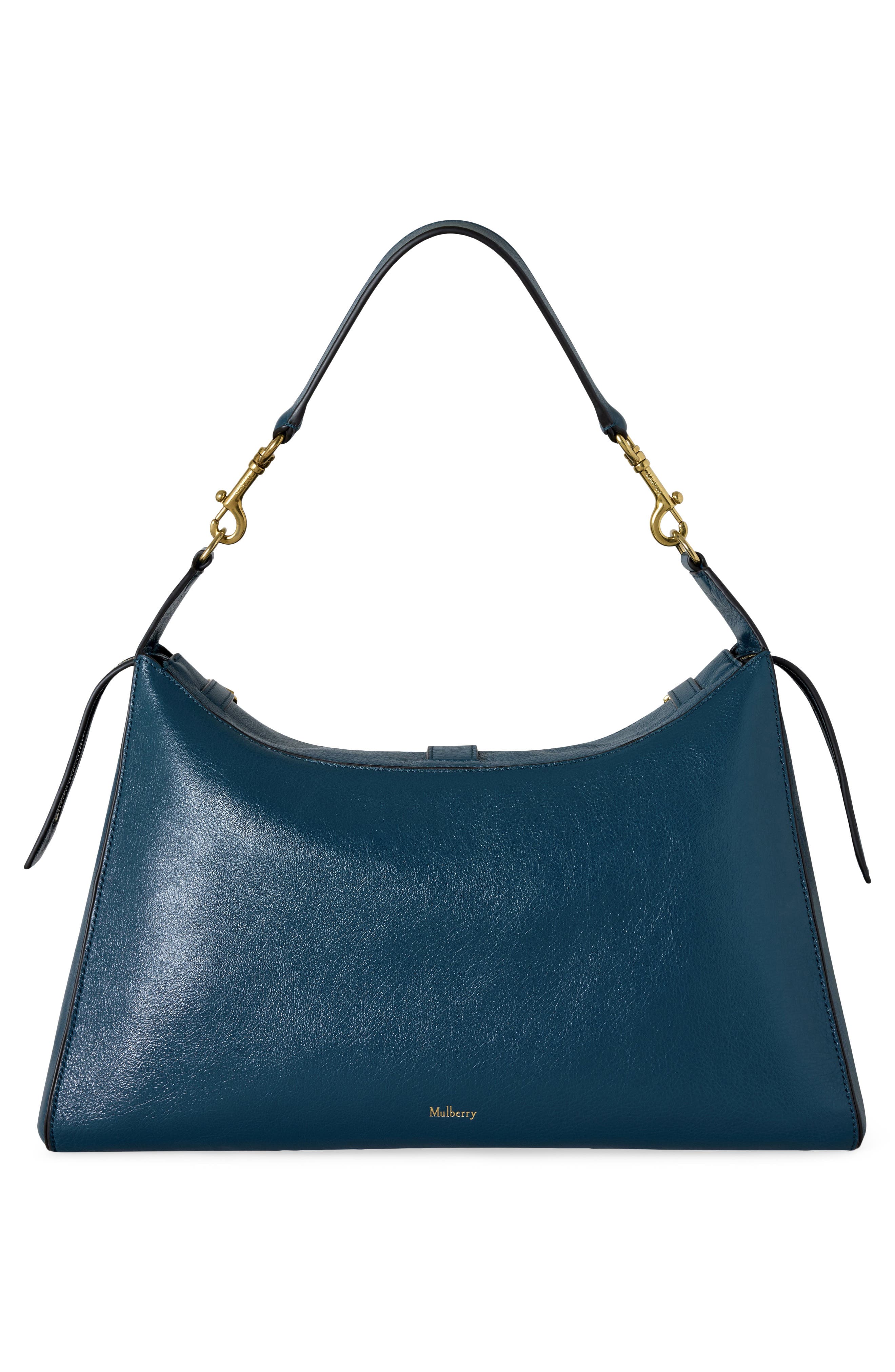 Roxanne High Shine Leather Shoulder Bag, Alternate, color, OUT OF THE BLUE
