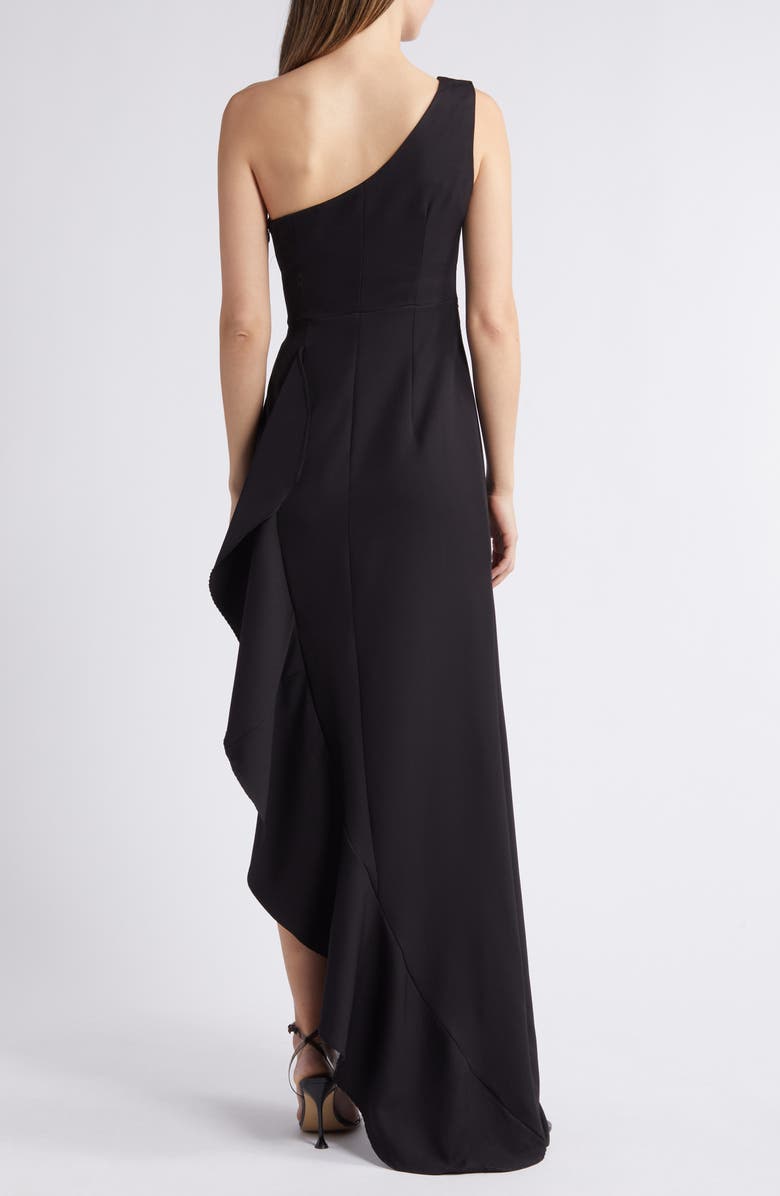 NIKKI LUND Taylor One-Shoulder High-Low Dress, Alternate, color, Black