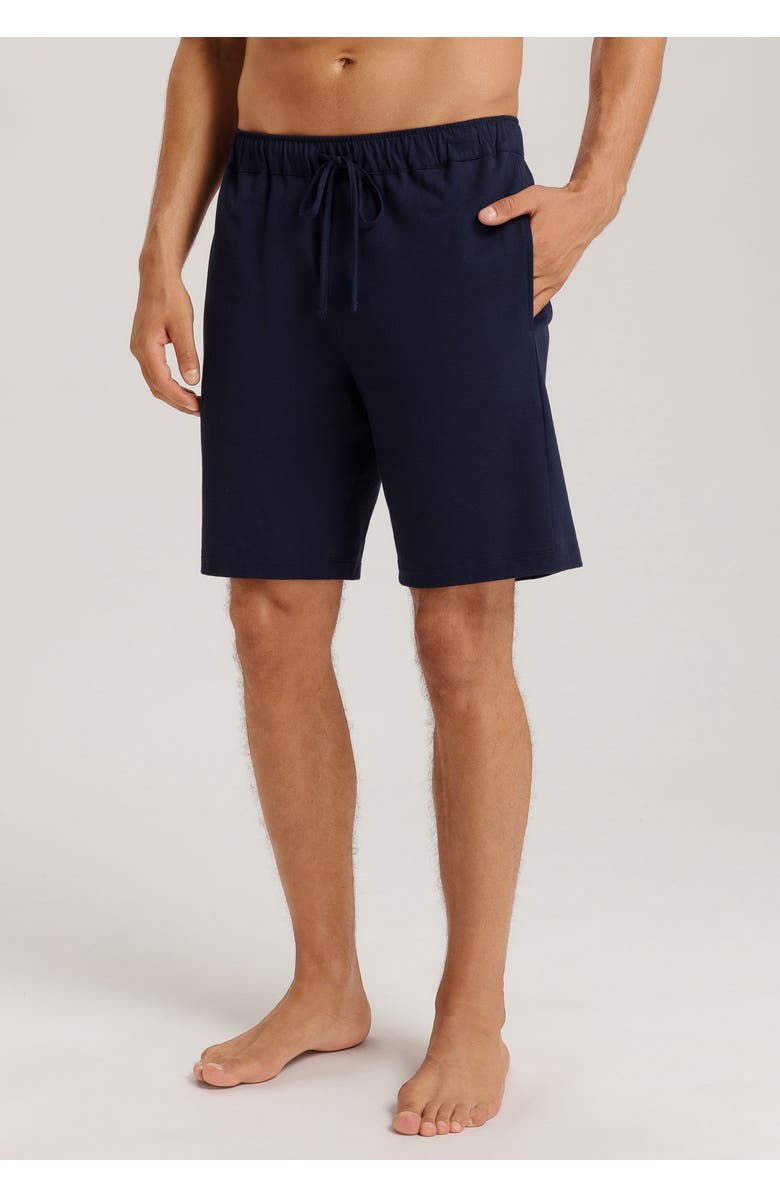 Hanro Night And Day Cotton Drawstring Shorts, Alternate, color, Deep Navy