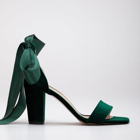 Green velvet pumps deals