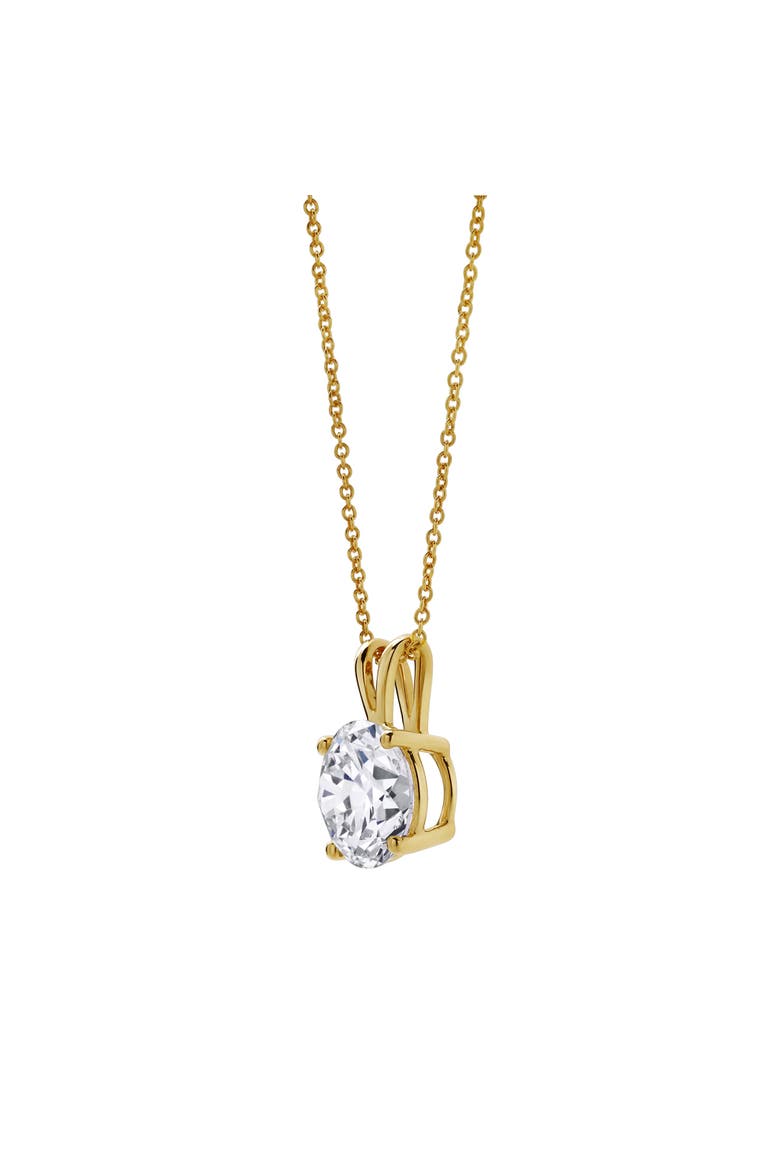 Lucent 14K Gold 3 Ct Round Lab Grown Diamond Pendant Necklace, Alternate, color, 14K Yellow Gold