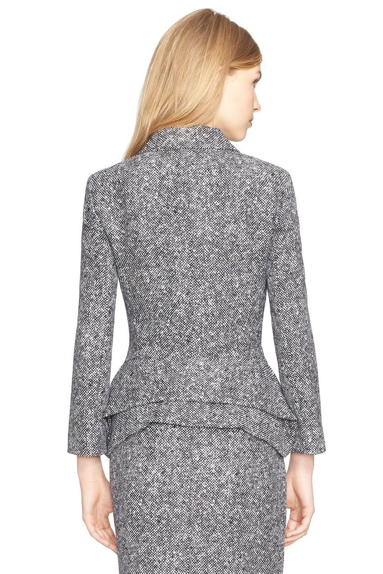 Double Breasted Tweed Jacquard Jacket, Alternate, color, BLACK/ WHITE