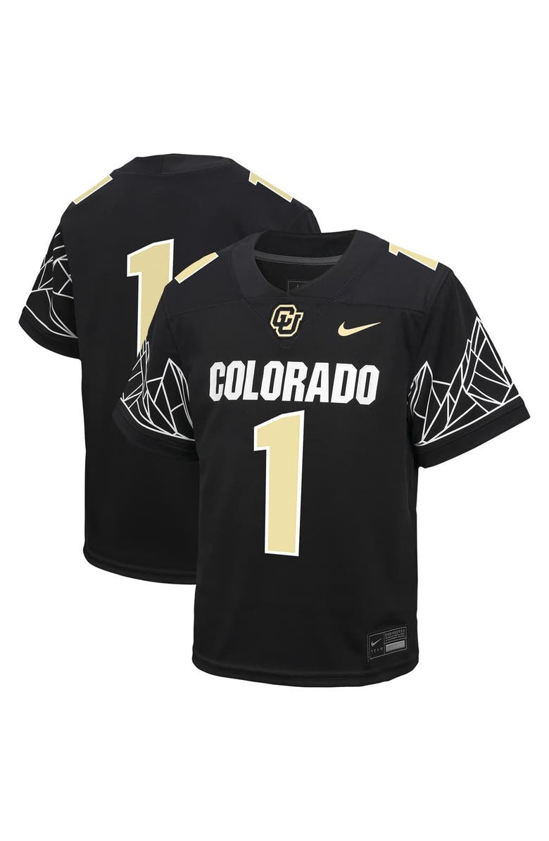 Nike Preschool Nike #1 Black Colorado Buffaloes Untouchable Football Jersey, Alternate, color, Black