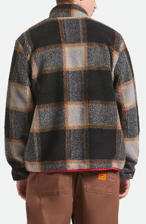 Brixton Buffalo Plaid Fleece Zip-up Jacket In Black
