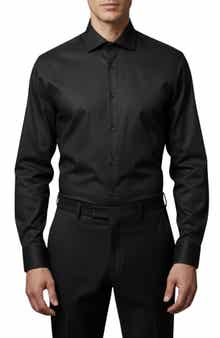 Stretch Cotton Spread Collar Dress Shirt