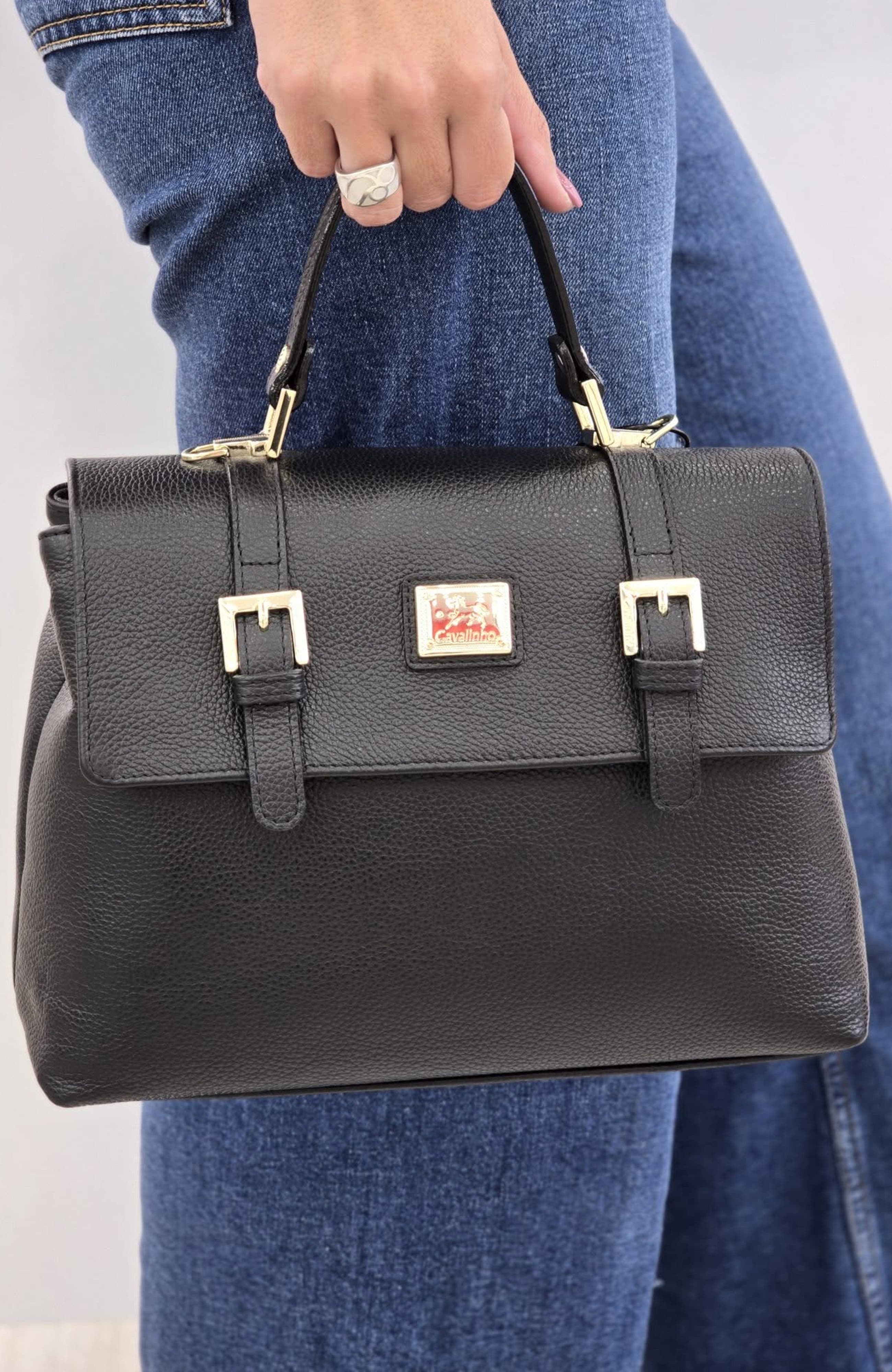 Muse Pebbled Leather Handbag 508, Alternate, color, Black